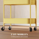 HOMCOM 3 Tier Rolling Utility Cart with 3 Mesh Basket