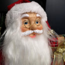 40cm Red Standing Santa Claus Indoor Decoration with Present and Green Sack