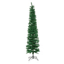 8ft (2.4m) Green Artificial Pencil Christmas Tree With Green Metal Stand and 460 Tips