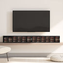HOMCOM Set of 2 CD Storage Units with Adjustable Shelves, High Gloss Black