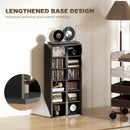HOMCOM Set of 2 CD Storage Units with Adjustable Shelves, High Gloss Black