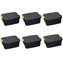 24L Heavy Duty Lockable & Stackable Storage Tub Chest with Clips in Black