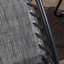 Multi Position Garden Gravity Relaxer Chair Sun Lounger with Sun Canopy in Grey