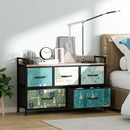 HOMCOM 5-Drawer Chest of Drawers, Fabric Dresser with Open Shelf