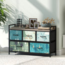 HOMCOM 5-Drawer Chest of Drawers, Fabric Dresser with Open Shelf