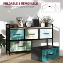 HOMCOM 5-Drawer Chest of Drawers, Fabric Dresser with Open Shelf