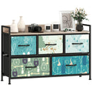 HOMCOM 5-Drawer Chest of Drawers, Fabric Dresser with Open Shelf