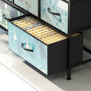 HOMCOM 5-Drawer Chest of Drawers, Fabric Dresser with Open Shelf