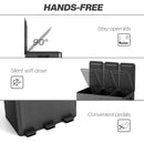 HOMCOM 3 x 20L Triple Kitchen Bin Pedal Bin for Recycling and Waste, Black