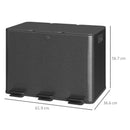 HOMCOM 3 x 20L Triple Kitchen Bin Pedal Bin for Recycling and Waste, Black