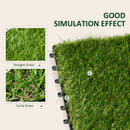 Outsunny 10-Piece Artificial Grass Set, Weatherproof Turf Tiles, Outdoor Carpet