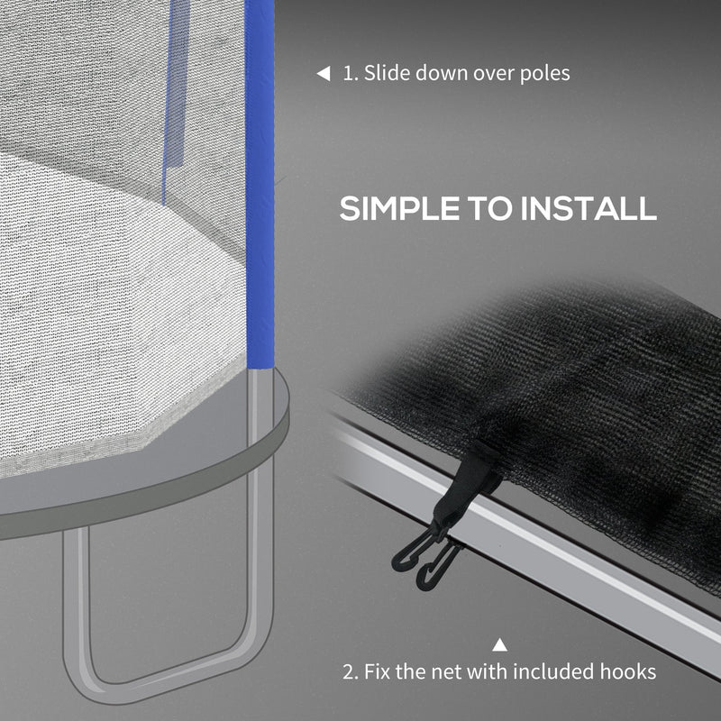 SPORTNOW 8ft Trampoline Net Replacement Safety Net with Zipped Door