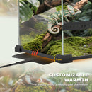 PawHut Glass Terrarium Reptile Vivarium with Stone Background