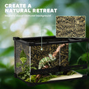 PawHut Glass Terrarium Reptile Vivarium with Stone Background