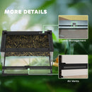 PawHut Glass Terrarium Reptile Vivarium with Stone Background