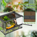 PawHut Glass Terrarium Reptile Vivarium with Stone Background