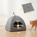 PawHut Cat Cave, Cat House With Removable Cushion For Indoor Kittens