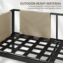 Outsunny 4 Piece Garden Sofa Set w/ Tempered Glass Coffee Table Khaki