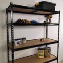 Garage Shelving 122cm Wide & 183cm High Heavy Duty 5 Tier Multipurpose Metal Racking Unit  / Warehouse Shelving Storage in Black