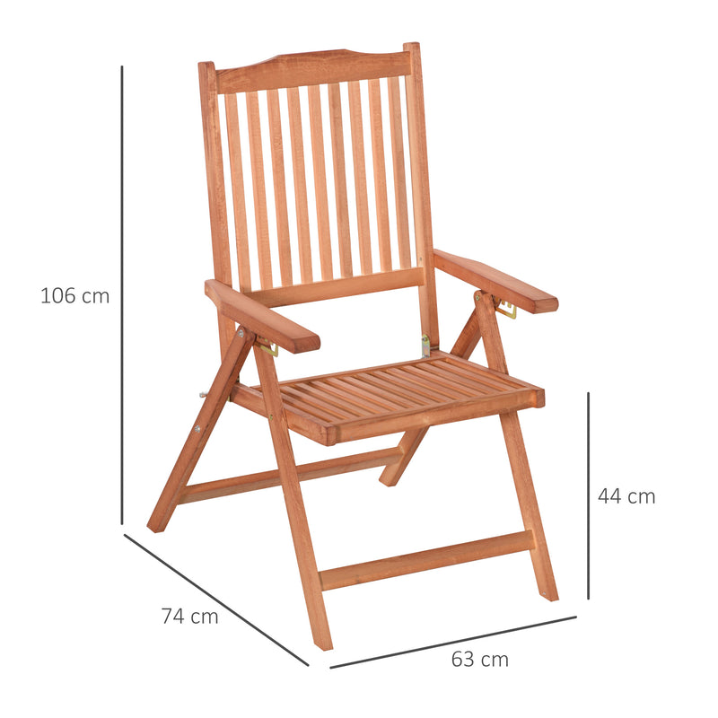 Outsunny  Wooden Garden Dining Chair- Red Brown