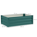 Outsunny Set of 2 Galvanised Raised Garden Bed, Green