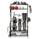 3 Golf Bags Storage Garage Organizer with Wheels 4 Hooks-Black