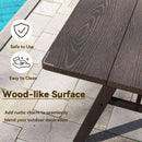 3-Person Outdoor Bench Set Of 2 With 360 Kg Bearing Capacity-Dark Brown