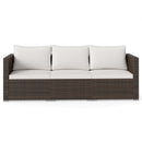 3-Piece Outdoor Wicker Sectional Sofa Set PE Rattan Modular Couch with Thick Cushions-White