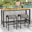 3-Piece Patio Dining Set for Lawn Yard Poolside Garden