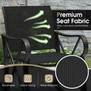 3-Piece Patio Rocking Bistro Rocker Chairs Set with Glass-Top Side Table-Black