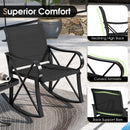 3-Piece Patio Rocking Bistro Rocker Chairs Set with Glass-Top Side Table-Black