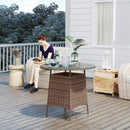 Outsunny Patio Furniture Rattan Garden Table with Umbrella Hole