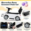 3-in-1 Ride on Push Car with Adjustable Canopy and Steering Push Bar-White