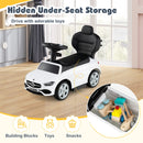 3-in-1 Ride on Push Car with Adjustable Canopy and Steering Push Bar-White