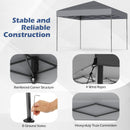 300 X 295 Cm Pop Up Canopy Tent With Portable Carrying Bag And Wind Ropes-Grey