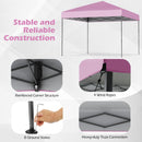 300 X 295 Cm Pop Up Canopy Tent With Portable Carrying Bag And Wind Ropes-Pink