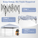 300 X 295 Cm Pop Up Canopy Tent With Portable Carrying Bag And Wind Ropes-White