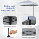300 X 295 Cm Pop Up Canopy Tent With Portable Carrying Bag And Wind Ropes-White