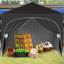 300 X 300 Cm Pop Up Canopy Tent With 4 Removable Sidewall And Wheeled Bag-Black