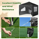 300 X 300 Cm Pop Up Canopy Tent With 4 Removable Sidewall And Wheeled Bag-Black