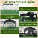 300 X 300 Cm Pop Up Canopy Tent With 4 Removable Sidewall And Wheeled Bag-Black