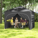 300 X 300 Cm Pop Up Canopy Tent With 4 Removable Sidewall And Wheeled Bag-Grey