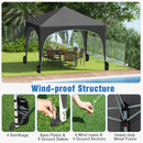 300 X 300 Cm Pop Up Canopy Tent With 4 Removable Sidewall And Wheeled Bag-Grey