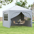 300 X 300 Cm Pop Up Canopy Tent With 4 Removable Sidewall And Wheeled Bag-White