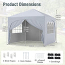300 X 300 Cm Pop Up Canopy Tent With 4 Removable Sidewall And Wheeled Bag-White