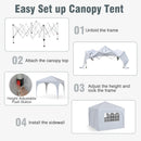 300 X 300 Cm Pop Up Canopy Tent With 4 Removable Sidewall And Wheeled Bag-White
