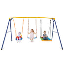300 Kg Indoor Outdoor Swing Set Carbon Steel Swing Frame-Blue &amp; Yellow