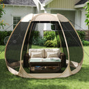 300 X 275 CM Foldable Outdoor Screened Camping Tent Gazebo-Sand Color