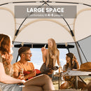 300 X 275 CM Foldable Outdoor Screened Camping Tent Gazebo-Sand Color
