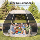 300 X 275 CM Foldable Outdoor Screened Camping Tent Gazebo-Sand Color